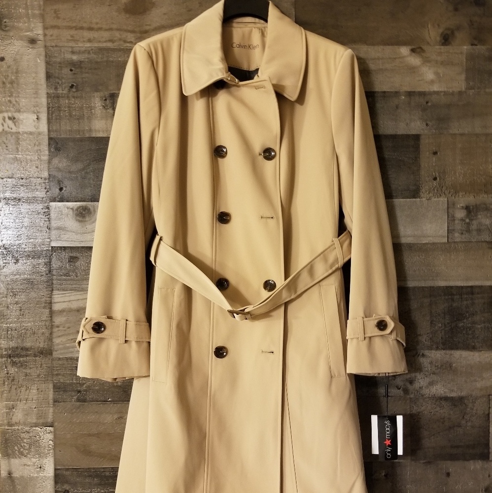 Calvin Klein Double Breasted Belted TrenchCoat